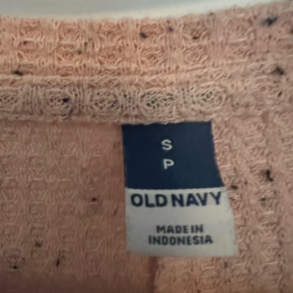 $5 ADD ON Old Navy Light Pink Speckled Henley Blouse - Picture 6 of 6